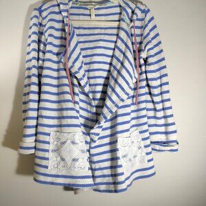 Matilda Jane Midway Hooded Wrap Cardigan W/Lace Pockets